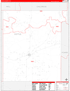 Cottle County Wall Map Red Line Style