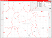 Cottonwood County Wall Map Red Line Style