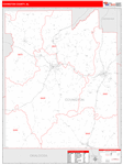 Covington County Wall Map Red Line Style
