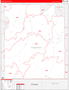 Covington County Wall Map Red Line Style