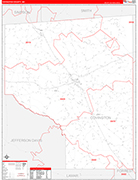 Covington County Wall Map Red Line Style