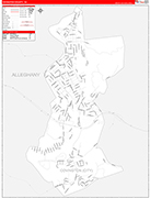 Covington County Wall Map Red Line Style