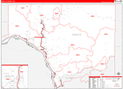 Cowlitz County Wall Map Red Line Style