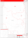 Craig County Wall Map Red Line Style