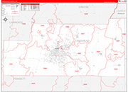 Craighead Wall Map Red Line Style