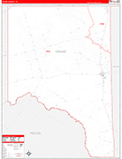 Crane Wall Map Red Line Style