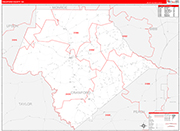 Crawford Wall Map Red Line Style