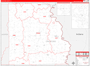 Crawford Wall Map Red Line Style