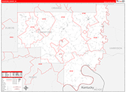 Crawford Wall Map Red Line Style