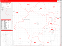 Crawford County Wall Map Red Line Style