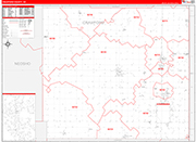 Crawford Wall Map Red Line Style