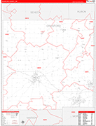 Crawford Wall Map Red Line Style