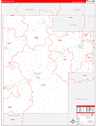 Creek Wall Map Red Line Style