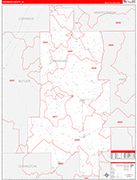 Crenshaw County Wall Map Red Line Style