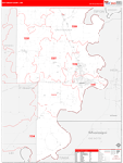 Crittenden County Wall Map Red Line Style