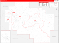 Crook County Wall Map Red Line Style