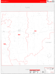 Crosby County Wall Map Red Line Style