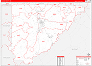 Cullman Wall Map Red Line Style