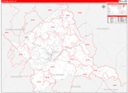 Culpeper County Wall Map Red Line Style