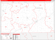 Cumberland Wall Map Red Line Style
