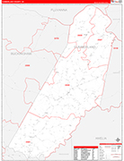 Cumberland County Wall Map Red Line Style