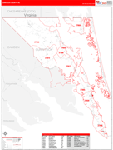 Currituck Wall Map Red Line Style