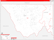 Custer Wall Map Red Line Style