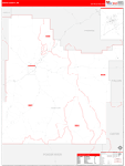 Custer County Wall Map Red Line Style