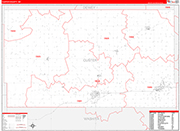 Custer Wall Map Red Line Style