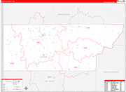 Custer Wall Map Red Line Style