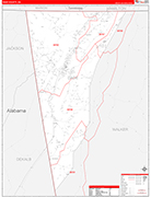 Dade Wall Map Red Line Style