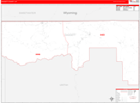 Daggett County Wall Map Red Line Style