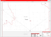 Dallam Wall Map Red Line Style