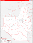 Dallas Wall Map Red Line Style