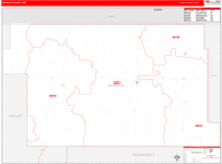 Daniels County Wall Map Red Line Style