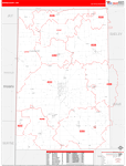 Darke County Wall Map Red Line Style