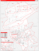 Dauphin Wall Map Red Line Style