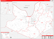 Daviess County Wall Map Red Line Style