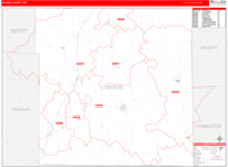 Daviess County Wall Map Red Line Style