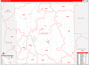 Daviess County Wall Map Red Line Style
