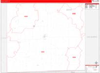 Davis County Wall Map Red Line Style