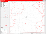 Davis County Wall Map Red Line Style