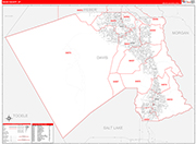 Davis County Wall Map Red Line Style