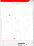 Dawes County Wall Map Red Line Style