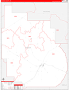 Dawson County Wall Map Red Line Style