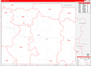 Day Wall Map Red Line Style