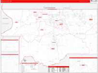 DeSoto County Wall Map Red Line Style