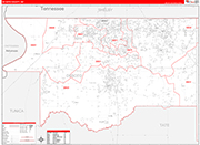 DeSoto County Wall Map Red Line Style