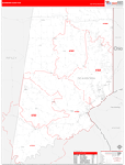 Dearborn County Wall Map Red Line Style