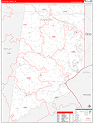 Dearborn Wall Map Red Line Style